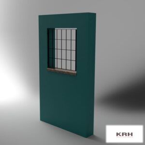 Diseño de reja forja industrial cuadricular. Combinación de pasamanos rectangulares y redondo hierro. tallermetalico.com