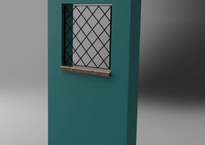 Rejas online de forja. Diseño cuadricular en barras diagonales. tallermetalico.com