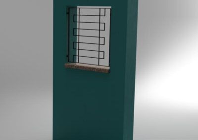Diseño de reja forja de estilo japonés construida con macizo rectangular y cuadrado. tallermetalico.com