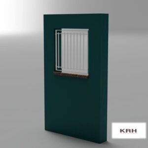 Reja diseño vertical enmarcada y travesaños horizontales blanca. tallermetalico.com