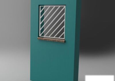 Reja blanca sencilla con marco y tubulares diagonales. rejasonline. tallermetalico.com